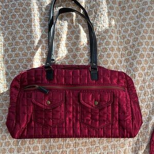Unk Quilted Burgundy Shoulder Bag